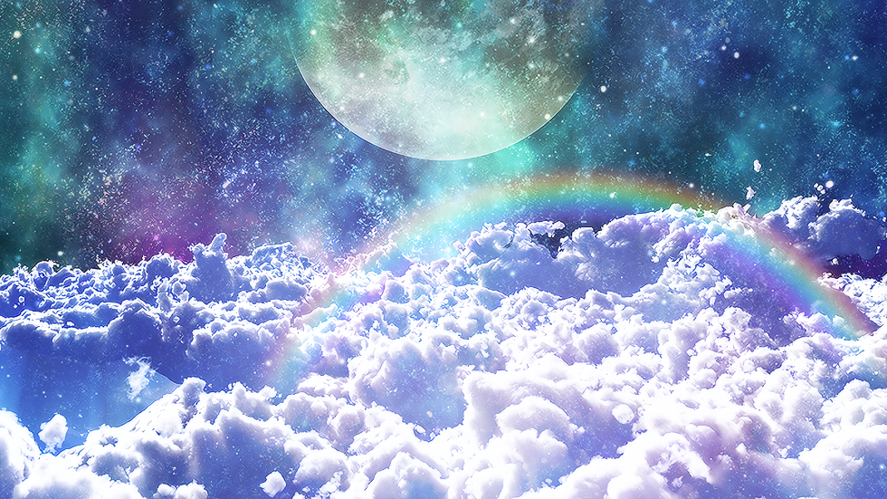 梦幻星空与彩虹云海4K动漫壁纸 免费下载-紫媛壁纸网