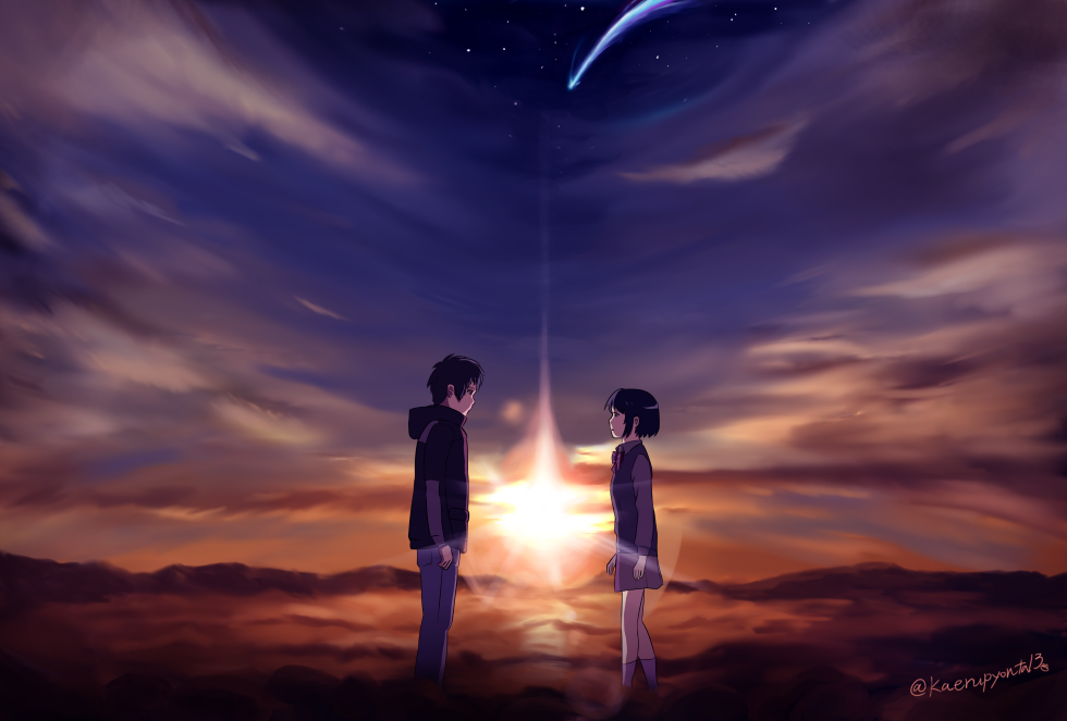 星空下的少年少女4K动漫壁纸 免费下载-紫媛壁纸网